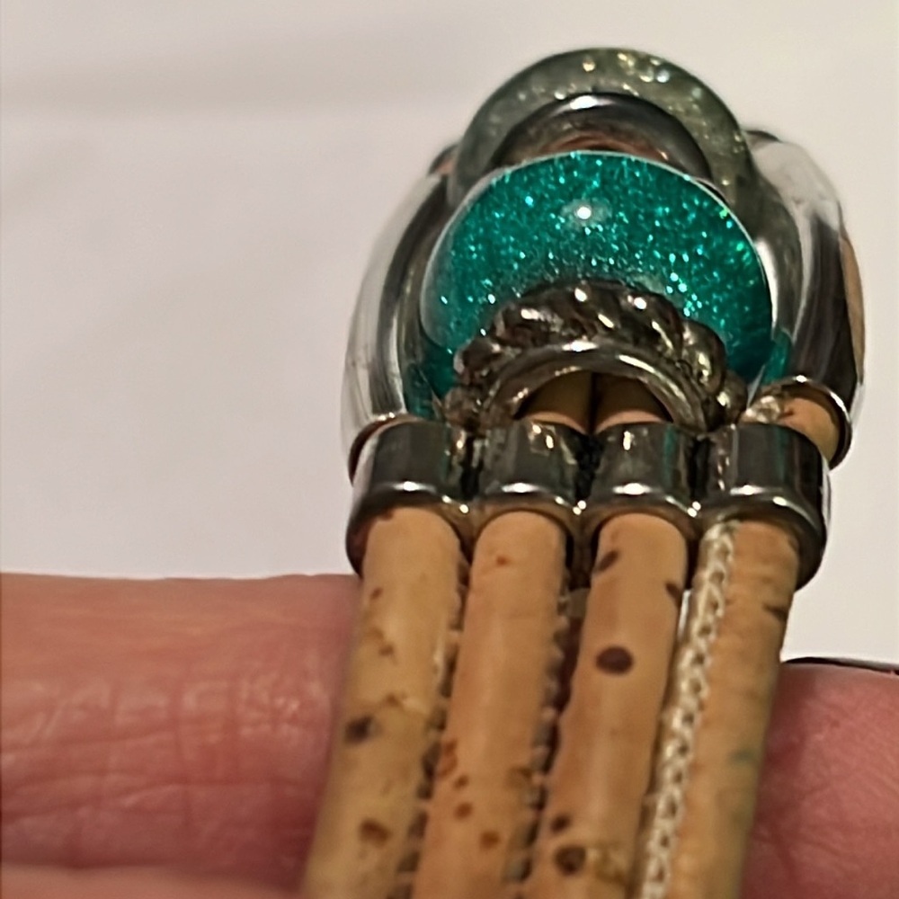 Unique Cork, Bead & Brass Magnetic Bracelet - Picture 6 of 6